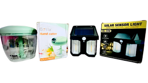 Deal Pack Of 2 – Solar Wall Lamp And Hand Pull Food Vegetable Chopper (random Color)